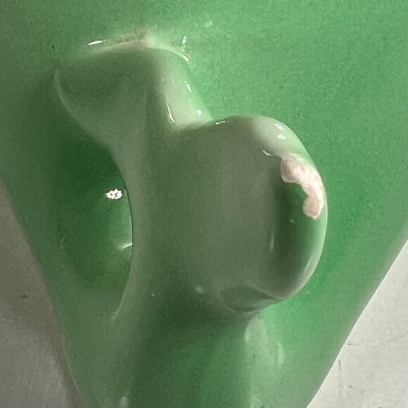 Ceramic Pottery Green Whale Coin Savings Bank with Plug Eyelashes Taiwan HTF - Picture 12 of 12